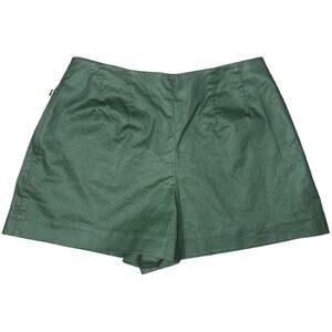 Kate Spade Saturday Green Coated High Waist Zipper Shorts 6 EUC